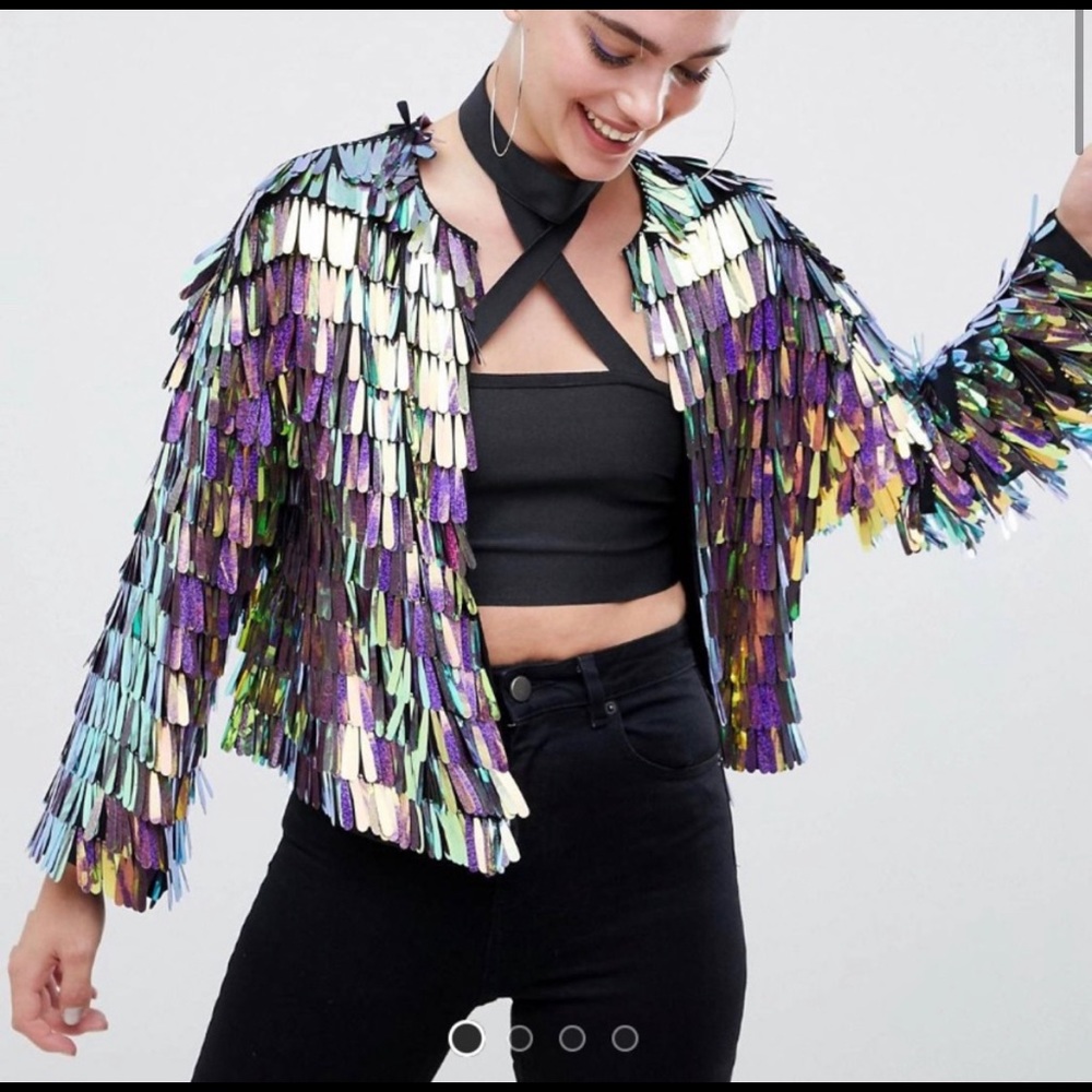 ASOS Sequin Fringe Jacket